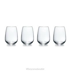 Tiffany All-purpose White Wine Stemless Glasses Unisex 0J0F2221 Home Decor in Handmade, Mouth-blown Crystal