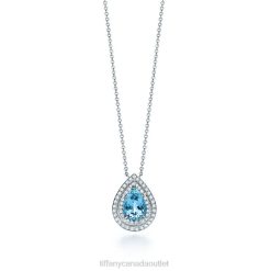 Tiffany Aquamarine and Diamond Pendant Unisex 0J0F166 Jewelry
