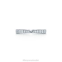 Tiffany Band Ring Unisex 0J0F1447 Jewelry in Platinum with Diamonds, 1.8 mm