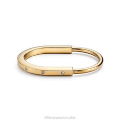 Tiffany Bangle Unisex 0J0F1113 Jewelry in Yellow Gold with Diamond Accents
