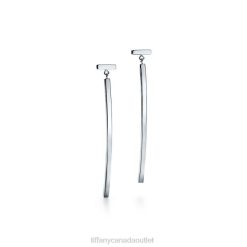 Tiffany Bar Earrings Unisex 0J0F858 Jewelry in 18k White Gold
