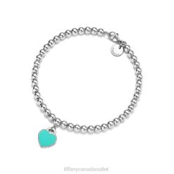 Tiffany Bead Bracelet Unisex 0J0F1058 Jewelry in Silver, Tiffany Blue with a Diamond, 4 mm