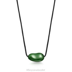 Tiffany Bean design Pendant Unisex 0J0F157 Jewelry with Green Jade, 29 x 50 mm