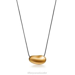 Tiffany Bean design Pendant Unisex 0J0F219 Jewelry in Gold Lacquer over Japanese Hardwood