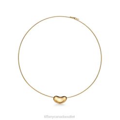 Tiffany Bean design Wire Necklace Unisex 0J0F217 Jewelry in Yellow Gold, 20 mm