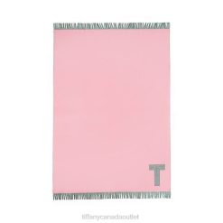 Tiffany Blanket Unisex 0J0F2269 Home Decor in Emerald Green and Morganite Pink Cashmere and Wool