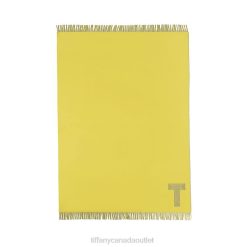 Tiffany Blanket Unisex 0J0F2271 Home Decor in Citrine Yellow and Gray Cashmere and Wool