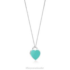Tiffany Blue Small Heart Tag Pendant Unisex 0J0F556 Jewelry in Sterling Silver