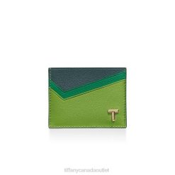 Tiffany Card Case Unisex 0J0F2423 Accessories in Emerald Green Colorblock Leather