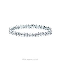 Tiffany Cluster Tennis Bracelet Unisex 0J0F1023 Jewelry in Platinum with Diamonds