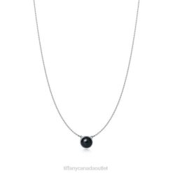 Tiffany Color by the Yard Black Jade Pendant Unisex 0J0F501 Jewelry in Silver