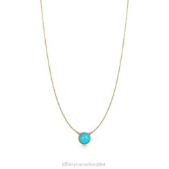 Tiffany Color by the Yard Turquoise Pendant Unisex 0J0F515 Jewelry in Yellow Gold