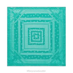 Tiffany Dancing T Square Scarf Unisex 0J0F2474 Accessories in Tiffany Blue Jacquard Silk