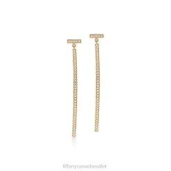 Tiffany Diamond Bar Earrings Unisex 0J0F918 Jewelry in 18k Gold