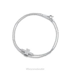 Tiffany Diamond Double Chain Bracelet Unisex 0J0F1424 Jewelry in 18k White Gold