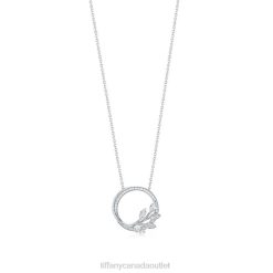 Tiffany Diamond Vine Circle Pendant in Platinum Unisex 0J0F32 Jewelry