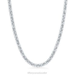 Tiffany Diamond Vine Necklace in Platinum, 16" Unisex 0J0F419 Jewelry