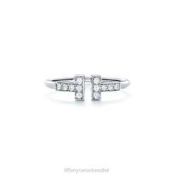 Tiffany Diamond Wire Ring Unisex 0J0F1445 Jewelry in 18k White Gold