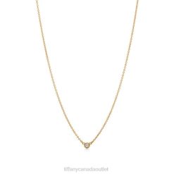 Tiffany Diamonds by the Yard Single Diamond Pendant Unisex 0J0F13 Jewelry in Yellow Gold