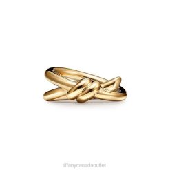 Tiffany Double Row Ring Unisex 0J0F1582 Jewelry in Yellow Gold