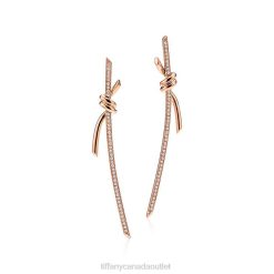Tiffany Drop Earrings Unisex 0J0F715 Jewelry in Rose Gold with Diamonds