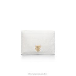 Tiffany Flap Card Holder Unisex 0J0F2438 Accessories in White Leather