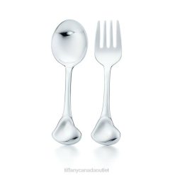 Tiffany Full Heart Fork and Spoon Baby Set Kids 0J0F2635 Home Decor