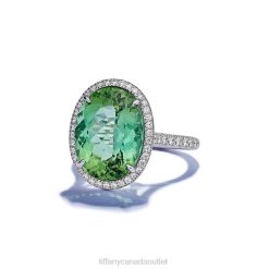 Tiffany Green Tourmaline Ring Unisex 0J0F1690 Jewelry in Platinum