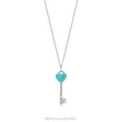 Tiffany Heart Key Unisex 0J0F424 Jewelry in Silver with Blue Enamel Finish, Mini