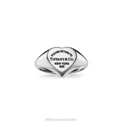 Tiffany Heart Signet Ring Unisex 0J0F1511 Jewelry in Silver, Small