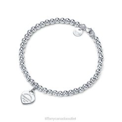 Tiffany Heart Tag Bead Bracelet Unisex 0J0F1138 Jewelry in Silver