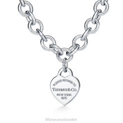 Tiffany Heart Tag Chain Link Necklace Unisex 0J0F89 Jewelry in Silver