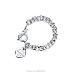 Tiffany Heart Tag Toggle Bracelet Unisex 0J0F1059 Jewelry in Silver