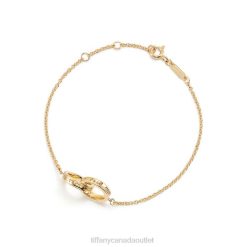 Tiffany Interlocking Circles Chain Bracelet Unisex 0J0F1039 Jewelry in Yellow Gold