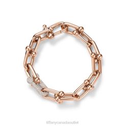 Tiffany Large Link Bracelet Unisex 0J0F1010 Jewelry in Rose Gold with Diamonds
