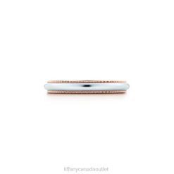 Tiffany Milgrain Band Ring Unisex 0J0F1833 Jewelry in Platinum and Rose Gold, 3.5 mm Wide