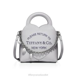 Tiffany Mini Charm Tote Bag Unisex 0J0F2367 Accessories in Gray Leather
