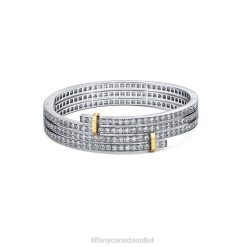 Tiffany Multi-row Bypass Bracelet Unisex 0J0F1024 Jewelry in Platinum and Yellow Gold with Diamonds