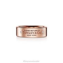 Tiffany Narrow Ring in 18k Rose Gold with Diamonds Unisex 0J0F1561 Jewelry