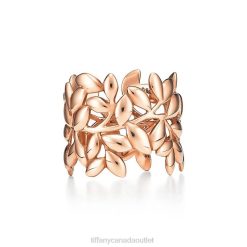 Tiffany Olive Leaf Band Ring Unisex 0J0F1551 Jewelry in Rose Gold