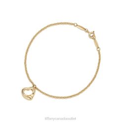 Tiffany Open Heart Bracelet Unisex 0J0F1035 Jewelry in Yellow Gold, 11 mm
