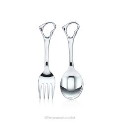 Tiffany Open Heart Fork and Spoon Baby Set Kids 0J0F2604 Home Decor