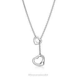 Tiffany Open Heart Lariat Necklace Unisex 0J0F85 Jewelry in Silver, 16 mm