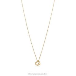 Tiffany Open Heart Pendant Unisex 0J0F21 Jewelry in Yellow Gold, 7 mm