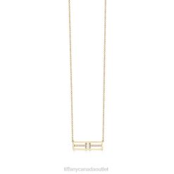 Tiffany Open Horizontal Diamond Bar Pendant Unisex 0J0F474 Jewelry in 18k Gold