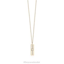 Tiffany Open Vertical Diamond Bar Pendant Unisex 0J0F529 Jewelry in 18k Gold