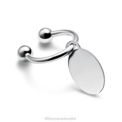Tiffany Oval Tag Screwball Key Ring Unisex 0J0F2731 Accessories in Sterling Silver