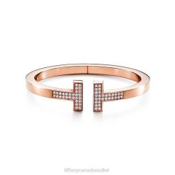 Tiffany Pave Diamond Square Bracelet Unisex 0J0F1180 Jewelry in 18k Rose Gold