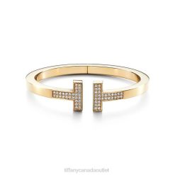 Tiffany Pave Diamond Square Bracelet Unisex 0J0F1206 Jewelry in 18k Gold