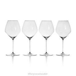 Tiffany Pinot Noir Wine Glass Unisex 0J0F2190 Home Decor in Crystal Glass, Set of Four